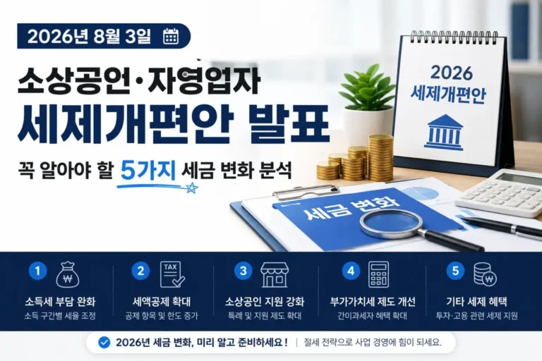 2026 소상공인 자영업자 세제개편안