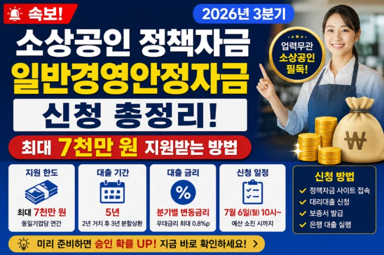 2026년 3분기 정책자금 일반경영안정자금