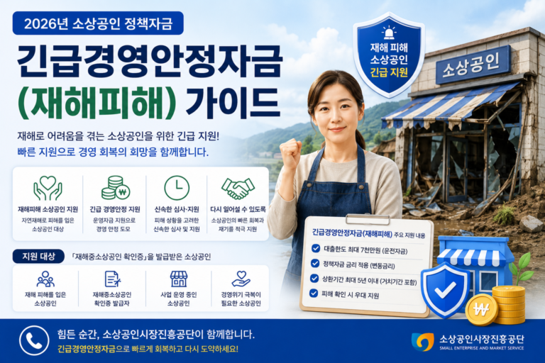 2026년 소상공인 정책자금 긴급경영안정자금 (재해피해)
